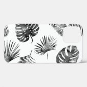 Zwarte palmbladeren: naadloos. Case-Mate iPhone case (Achterkant (horizontaal))