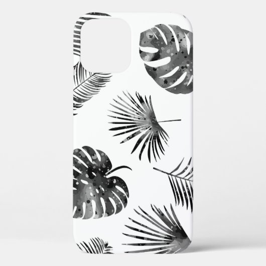 Zwarte palmbladeren: naadloos. Case-Mate iPhone case (Achterkant)