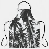Zwarte Palmboom Schort (Voorkant)