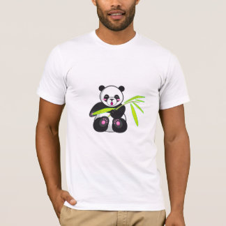 Zwarte panda met gras T-shirt – Schattige Wildlife