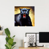 Zwarte panter (3) Wilde kat Poster (Thuiskantoor)