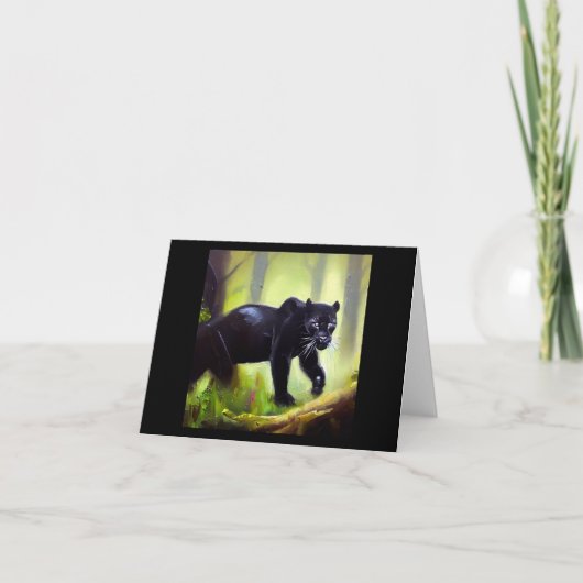 Zwarte panter (4) Wilde kat Kaart (Voorkant)