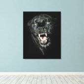 Zwarte panter canvas afdruk (Insitu (Houten vloer))