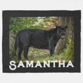 Zwarte panter fleece deken (Voorkant (Horizontaal))