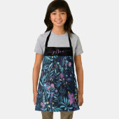 Zwarte panter gebladerte script meisjesnaam schort (Insitu)