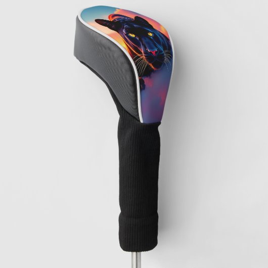 Zwarte panter golfheadcover (Schuin)