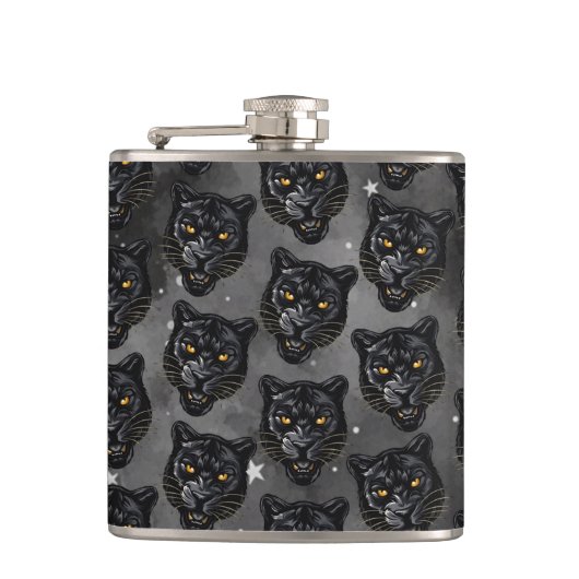 Zwarte Panter Heupfles (Voorkant)