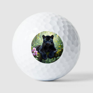 Zwarte panter in de jungle golfballen