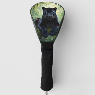 Zwarte panter in de jungle golfheadcover