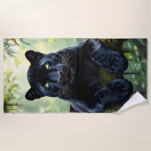 Zwarte panter in het Oerwoud Strandlaken (Voorkant)