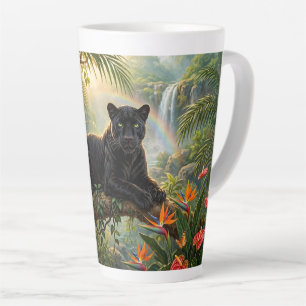 Zwarte Panter Kenia Jungle Bloemen Waterval Latte Mok