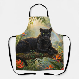 Zwarte Panter Kenia Jungle Bloemen Waterval Schort