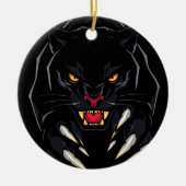 Zwarte panter keramisch ornament (Voorkant)
