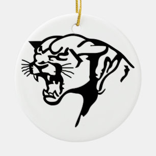 Zwarte panter keramisch ornament