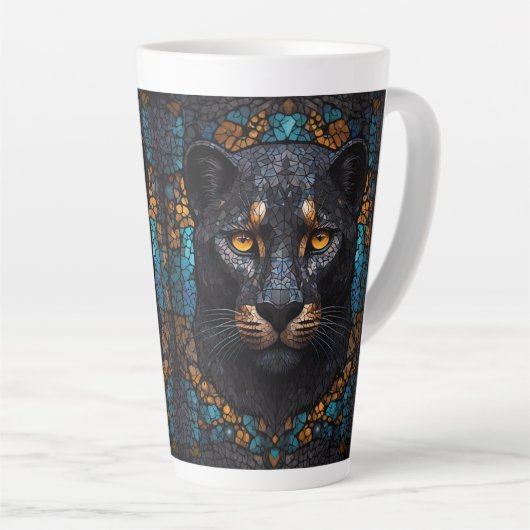 Zwarte panter latte mok (Rechterhoek)