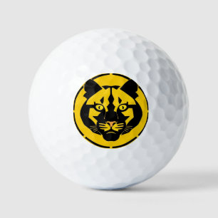 Zwarte Panter met Ingewikkelde Artistieke Details Golfballen