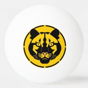 Zwarte Panter met Ingewikkelde Artistieke Details Pingpongballen