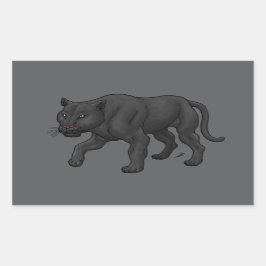 Zwarte panter rechthoekige sticker