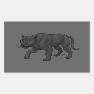 Zwarte panter rechthoekige sticker