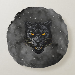 Zwarte Panter Rond Kussen