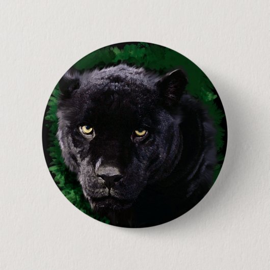 Zwarte panter ronde button 5,7 cm (Voorkant)