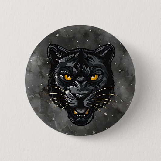 Zwarte Panter Ronde Button 5,7 Cm (Voorkant)