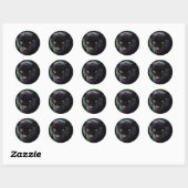 Zwarte panter ronde sticker (Vel)