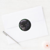 Zwarte panter ronde sticker (Envelop)