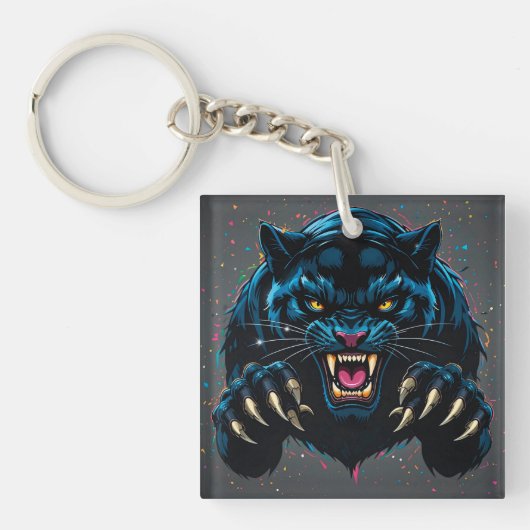 Zwarte panter sleutelhanger (voorkant)