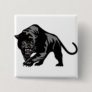 Zwarte panter vierkante button 5,1 cm