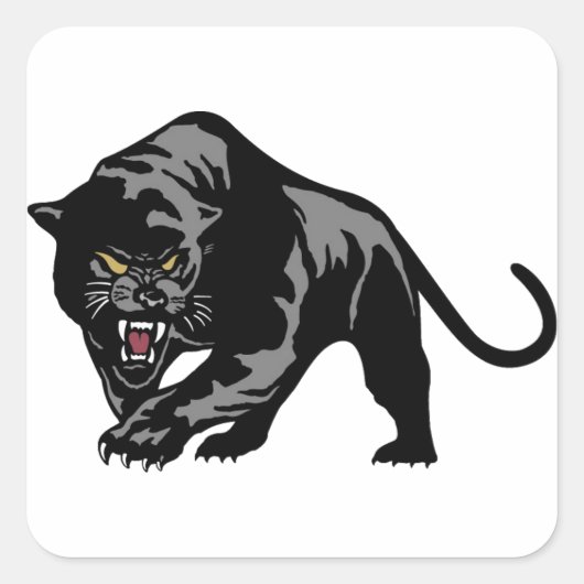 Zwarte panter vierkante sticker (Voorkant)