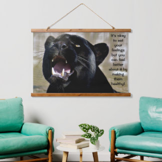 Zwarte Panteretende humor Hangend Wandkleed