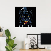 Zwarte panterkop poster (Thuiskantoor)