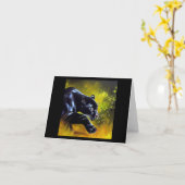 Zwarte Panther (5) Wilde kat Kaart (Gele Bloem)