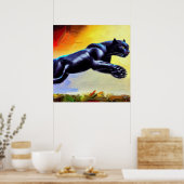 Zwarte panther (6) Wilde kat Poster (Keuken)