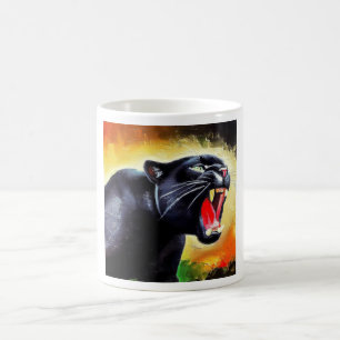Zwarte panther (7) Wilde kat Koffiemok