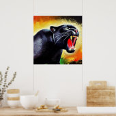 Zwarte panther (7) Wilde kat Poster (Keuken)