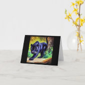 Zwarte panther (8) Wilde kat Kaart (Gele Bloem)