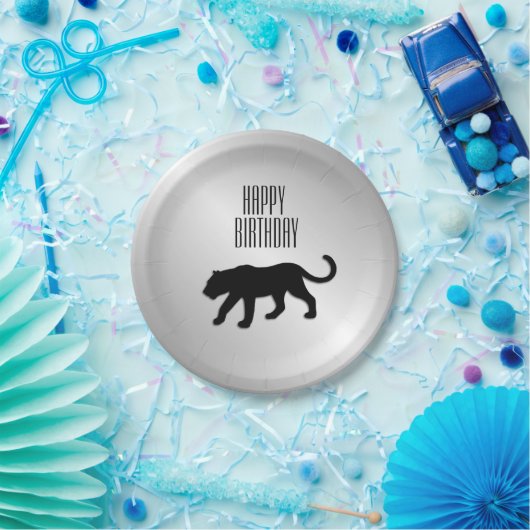 Zwarte Panther Custom Party Papieren Bordje (Feest)