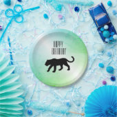 Zwarte Panther Happy Birthday Papieren Bordje (Feest)