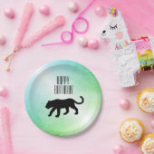Zwarte Panther Happy Birthday Papieren Bordje (Feest)