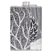 Zwarte panther in het oerwoud - potloodtekening heupfles (Achterkant)