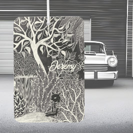 Zwarte panther in het oerwoud - potloodtekening luchtverfrisser