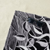 Zwarte panther in het oerwoud - potloodtekening strandlaken (In situ)