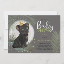 Zwarte Panther Prince Baby shower Uitnodiging