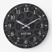 Zwarte Panther Print Animal Patroon met naam