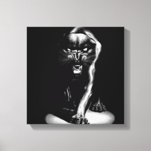 Zwarte Panther Stretted Canvas Afdrukken