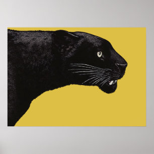 Zwarte panther van Toshi Yoshida Poster