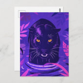 Zwarte panthercoating in een rivier briefkaart (Voorkant / Achterkant)