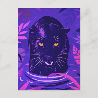 Zwarte panthercoating in een rivier briefkaart